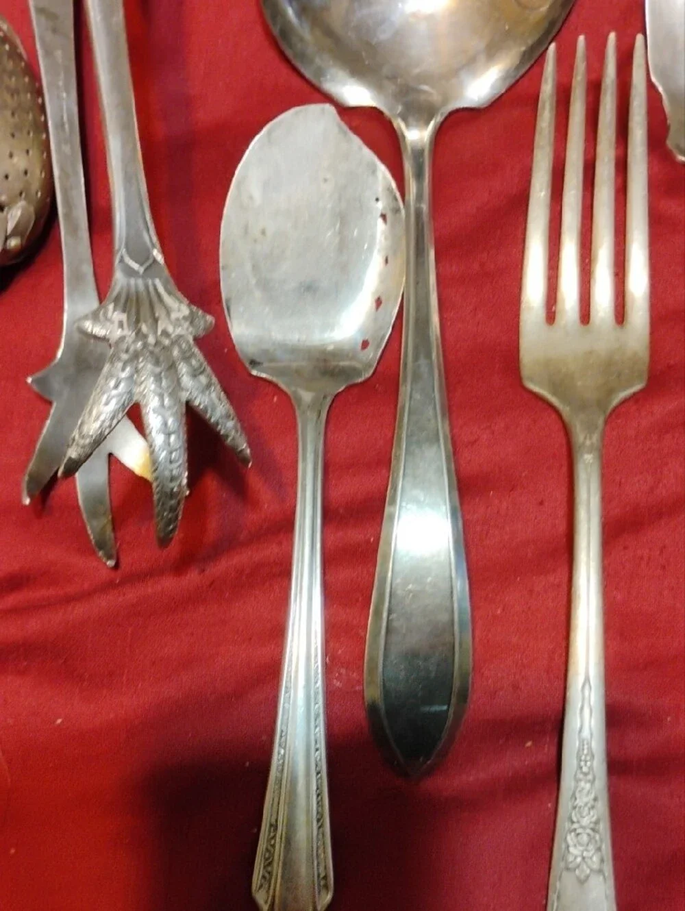 Antique/Vintage Silver-Plated Serving Utensil Set - Classic Silver